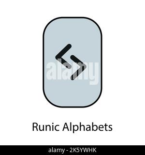 Runic Alphabets. Complete collection of Rune alphabet, futhark. Writing ancient Germans. Vector Mystical symbols.  Esoteric, occult, magic illustratio Stock Vector