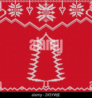 Traditional Fair Isle Style Seamless Knitted Pattern. Christmas and New Year Design Background Stock Vector