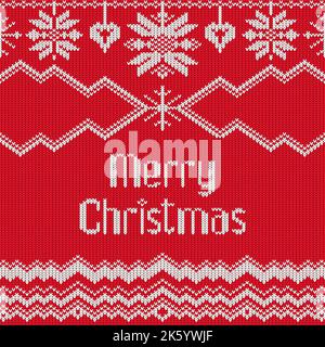 Traditional Fair Isle Style Seamless Knitted Pattern. Christmas and New Year Design Background Stock Vector