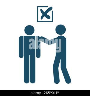 High quality dark blue social distancing rules icon on white background. Pandemic, covid-19, illustration. Useful for website design, banner, print me Stock Photo