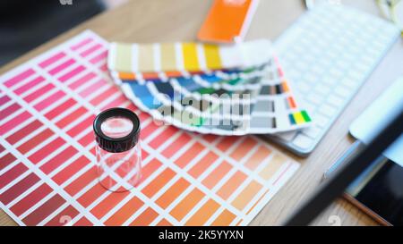a loupe on a test print Stock Photo - Alamy
