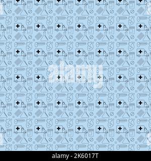 medical pattern with pills reflector heart ambulance bulb pill bottle Stock Vector
