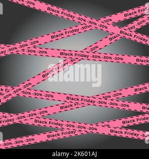 pink sale ribbons with percentages in different arrangement vector Stock Vector