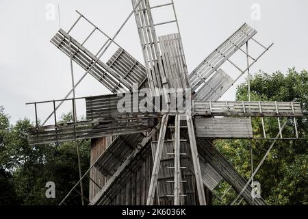 retro wooden not used wild mill Stock Photo