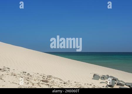 Aerial view on the beach in Playa del Matorral in Morro Jable, Canary Island Fuerteventura, Spain. Stock Photo