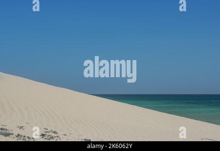 Aerial view on the beach in Playa del Matorral in Morro Jable, Canary Island Fuerteventura, Spain. Stock Photo