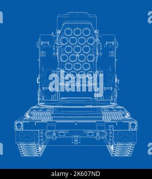 Military track missle system. Vector Stock Vector