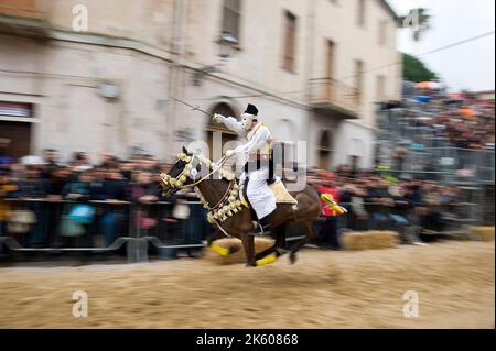 Race to the Star, Sartiglia, Oristano, Sardinia, Italy Stock Photo