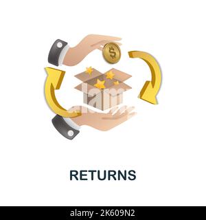 Returns icon. 3d illustration from e-commerce collection. Creative ...