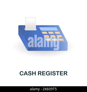 Cash Register icon. 3d illustration from online store collection. Creative Cash Register 3d icon for web design, templates, infographics and more Stock Vector