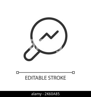 Analytic tool pixel perfect linear ui icon Stock Vector