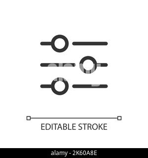 Filters button pixel perfect linear ui icon Stock Vector
