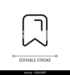 Marked content pixel perfect linear ui icon Stock Vector