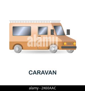 Caravan icon. 3d illustration from outdoor recreation collection. Creative Caravan 3d icon for web design, templates, infographics and more Stock Vector