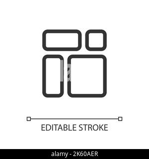 Content blocks pixel perfect linear ui icon Stock Vector