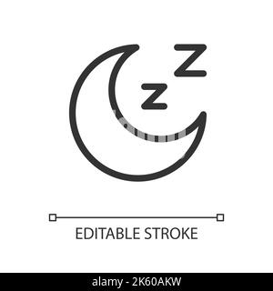 Sleep pixel perfect linear ui icon Stock Vector
