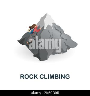 Rock Climbing icon. 3d illustration from outdoor recreation collection. Creative Rock Climbing 3d icon for web design, templates, infographics and Stock Vector