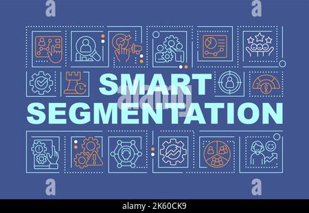 Smart segmentation word concepts dark blue banner Stock Vector