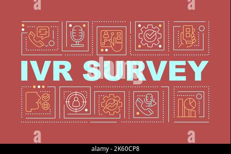 IVR survey word concepts red banner Stock Vector