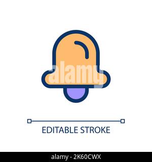 Bell pixel perfect RGB color ui icon Stock Vector