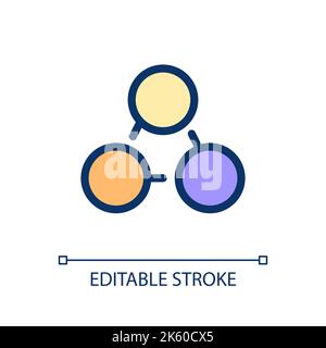 Teamwork improvement pixel perfect RGB color ui icon Stock Vector