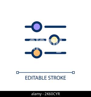 Filters button pixel perfect RGB color ui icon Stock Vector
