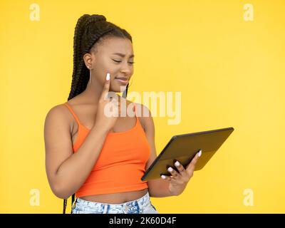 internet spam gadget problem woman tablet Stock Photo
