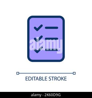 Checklist of completed tasks pixel perfect RGB color ui icon Stock Vector