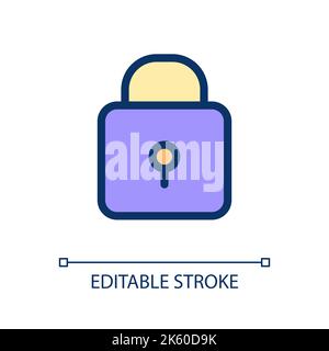 Padlock pixel perfect RGB color ui icon Stock Vector