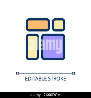 Content blocks pixel perfect RGB color ui icon Stock Vector