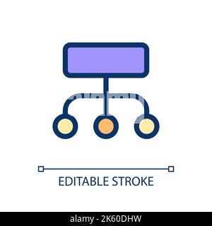 Data structuration process pixel perfect RGB color ui icon Stock Vector