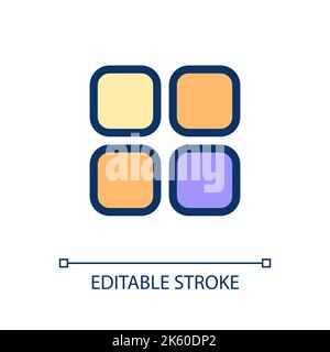 Mobile app menu pixel perfect RGB color ui icon Stock Vector