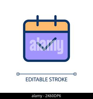 Calendar pixel perfect RGB color ui icon Stock Vector