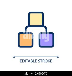 Infographic blocks pixel perfect RGB color ui icon Stock Vector
