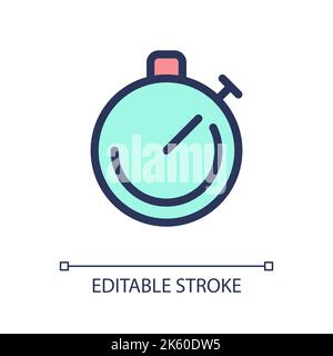 Stop watch pixel perfect RGB color ui icon Stock Vector