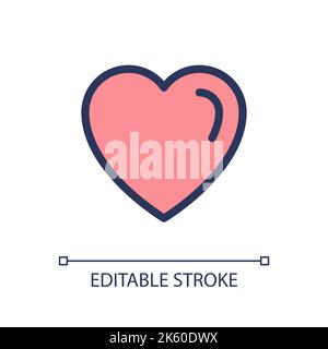 Heart pixel perfect RGB color ui icon Stock Vector