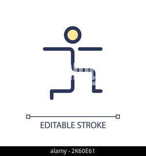 Warrior pose pixel perfect RGB color ui icon Stock Vector