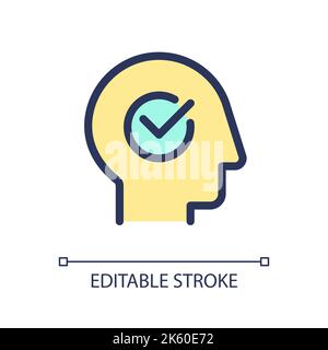 Mental health pixel perfect RGB color ui icon Stock Vector