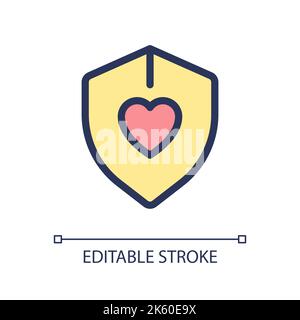 Health insurance pixel perfect RGB color ui icon Stock Vector