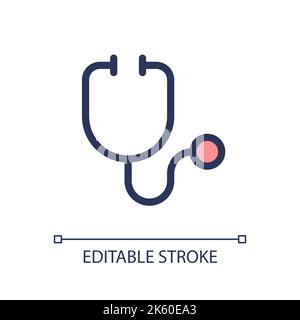 Stethoscope pixel perfect RGB color ui icon Stock Vector