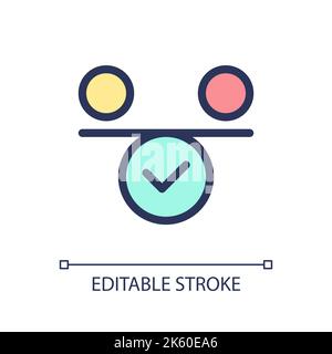 Balance pixel perfect RGB color ui icon Stock Vector