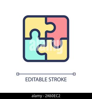 Puzzle pixel perfect RGB color ui icon Stock Vector