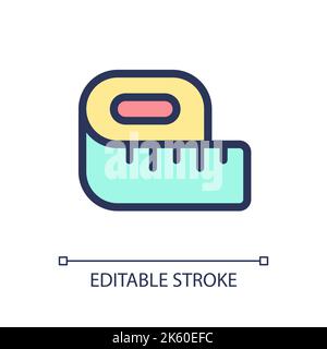 Tape line pixel perfect RGB color ui icon Stock Vector