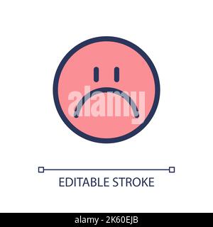 Sad emoji pixel perfect color linear ui icon Stock Vector Image & Art ...