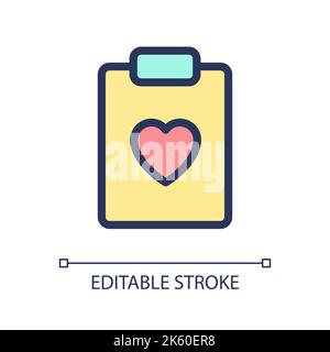 Health record pixel perfect RGB color ui icon Stock Vector