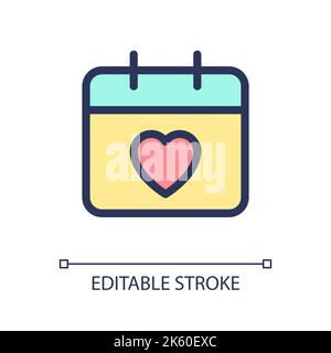 Health checkup appointment pixel perfect RGB color ui icon Stock Vector