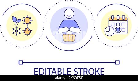 Seasonal retail sales loop concept icon Stock Vector