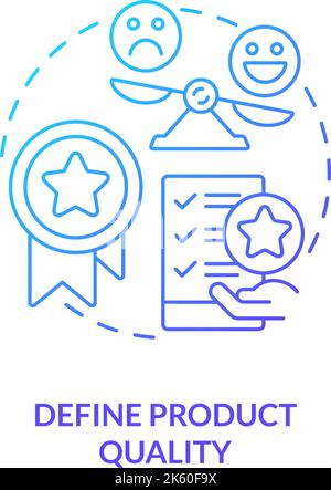Define product quality blue gradient concept icon Stock Vector
