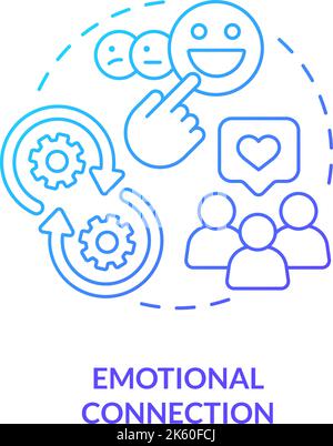 Emotional connection blue gradient concept icon Stock Vector
