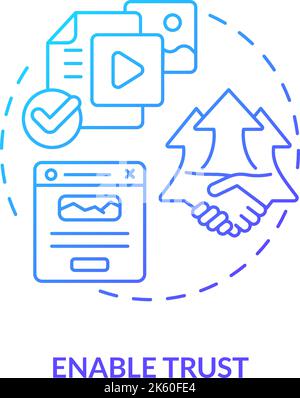 Enable trust blue gradient concept icon Stock Vector